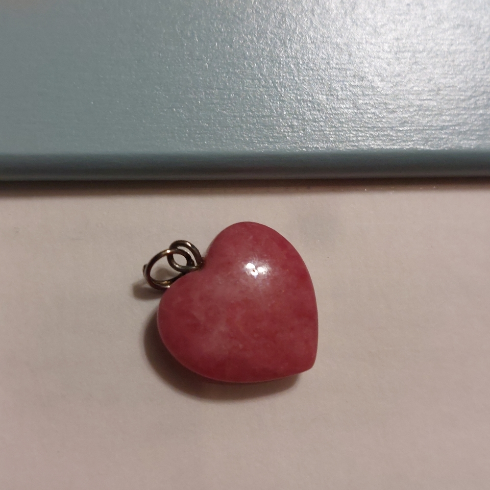 Pink Jade Heart Pendant